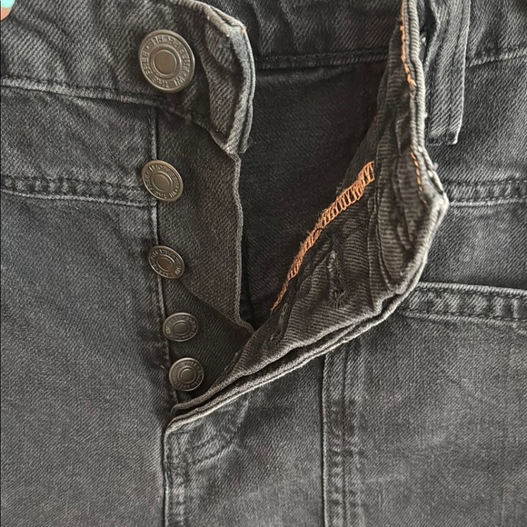 We The Free Black Jean Shorts High-Waisted Distressed - Picture 6 of 10